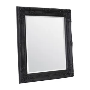 Andrews Flat Wall Mirror Black Matte / 50cm x 60cm W