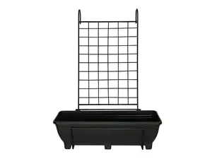 Balcony/Fence Holder - Plain Trellis Back Planter Holder - Charcoal