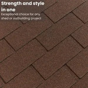 Bitumen Roof Felt Shingles, 20 pcs/34.44 ft² (3.2 sqm), Asphalt Roof Shingles - Weather Resistant Roofing Tiles - Brown