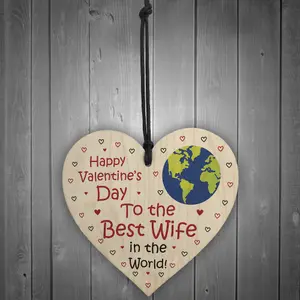 Valentines Gifts For Wife Hanging Wooden Heart LOVE Gift For Her Women Keepsake