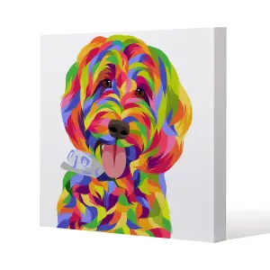 Animal Dog Illustration Pop Art (Canvas Print) / 46 x 46 x 4cm