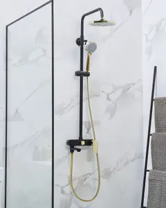 Mixer Shower Set with Rainshower GURARA Black-Gold