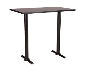 Elliot Black Twin Table Base Rectangular Laminate Top Black Poseur Black 1200 x 800mm