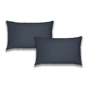 Brushed Cotton Standard Pillowcase Pair Navy Blue