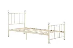 Birlea Jessica Single Bed Frame In Cream Metal 3FT