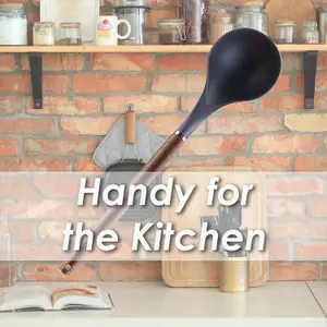 Ladle Wood Handle Acacia Wooden Heat Resistant Ladle Kitchen Black