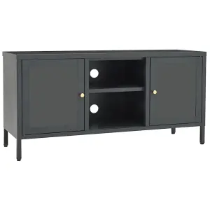 Berkfield TV Cabinet Anthracite 105x35x52 cm Steel and Glass