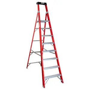 Excel Electricians Fibreglass Platform Step Ladder 8 Tread 2.51m EN131