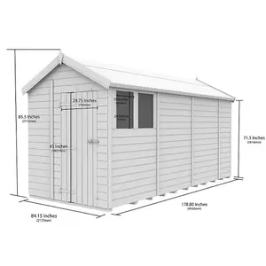 DIY Sheds 7x15 Apex Shed - Single Door Without Windows