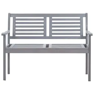 Berkfield 2-Seater Garden Bench 120 cm Grey Solid Eucalyptus Wood