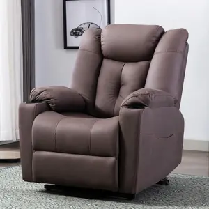 Afton Electric Fabric Single Motor Riser Recliner Lift Mobility Tilt Chair Brown