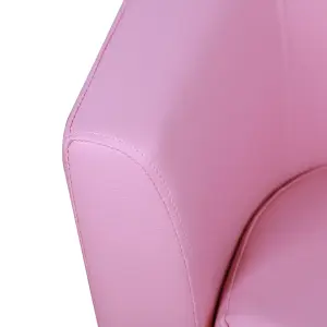 HOMCOM Children Kids Mini Sofa Armchair PVC Sweet Lovely and Safe Pink