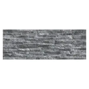 Oracle Dark Grey Split Faced Stone Effect Porcelain Tile - Pack of 160, 45m² - (L)890x(W)320