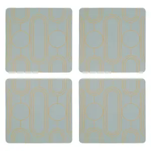 Maison by Premier Frosted Deco Set Of 4 Green Coasters