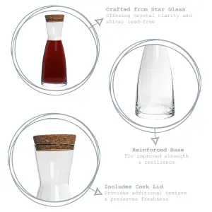 Bormioli Rocco - Ypsilon Glass Carafes with Cork Lids - 285ml - Pack of 6