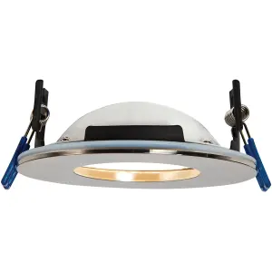 Satin Nickel Recessed Bathroom Downlight - 9W Warm White LED Slim Ceiling Light