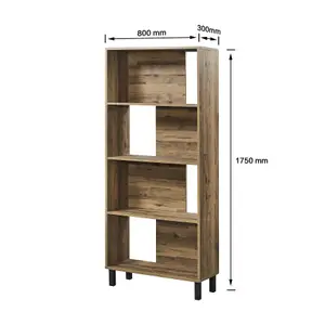 Home Source Newton Oak Effect 4 Tier Bookcase