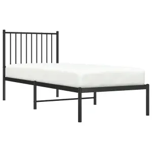 Berkfield Metal Bed Frame with Headboard Black 80x200 cm