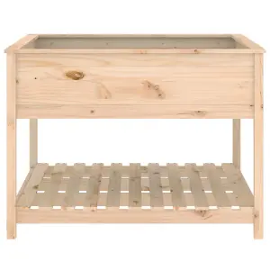 Berkfield Planter with Shelf 111.5x111.5x81 cm Solid Wood Pine