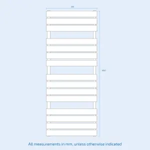 Nes Home 1600 x 500 mm Central Connection Designer Towel Radiator White Single Flat Tube