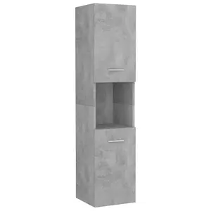 Berkfield Bathroom Cabinet Concrete Grey 30x30x130 cm Engineered Wood