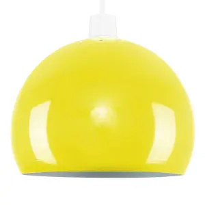 ValueLights Modern Gloss Yellow Arco Style Dome Ceiling Pendant Light Shade