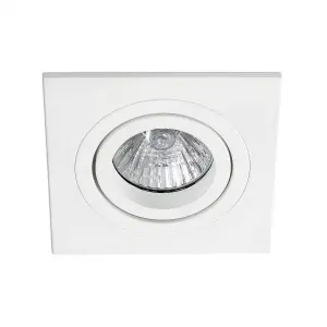 Luminosa Rad 1 Light Square Tiltable Recessed Spotlight White, GU10