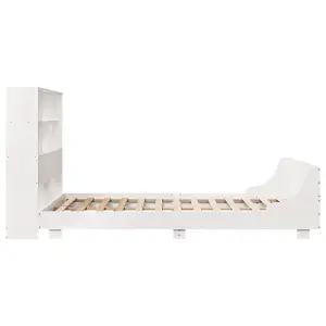 Berkfield Bed Frame without Mattress White 140x190 cm Solid Wood Pine