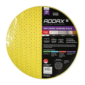 TIMCO Drylining Sanding Discs 180 Grit Yellow - 225mm