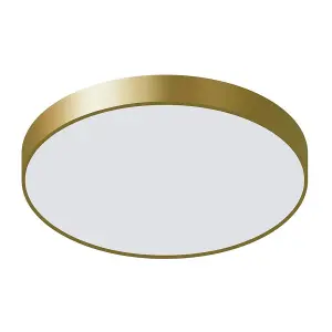 Luminosa Modern LED Flush Ceiling Light Golden, Warm White 3000K 3600lm