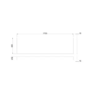 Rinse Bathrooms 1700 mm Walnut Effect Front Straight Wrapped Wood Bath Panel