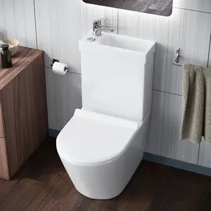 Nes Home Pilton 2 in 1 Close Coupled Pan, Cistern And Round PP Toilet Seat