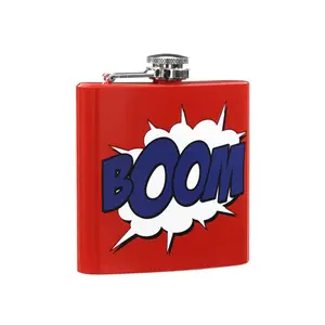 Maison by Premier Hip Flask Boom Design With Red Finish