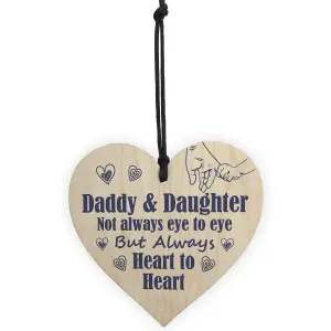 Red Ocean Daddy And Daughter Wooden Heart Gifts For Birthday Christmas Best Daddy Gift Ideas From Daughter