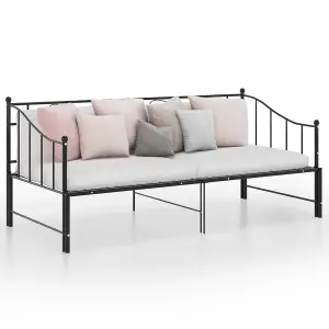 Berkfield Pull-out Sofa Bed Frame Black Metal 90x200 cm