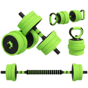 SPORTNOW Weight Dumbbells Set, Barbell, Kettlebell, Push Up Stand, 20kg