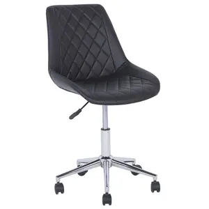 Desk Chair Faux Leather Black MARIBEL