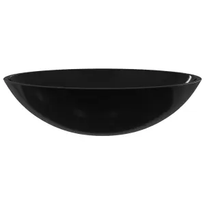 Berkfield Basin Glass 50x37x14 cm Black