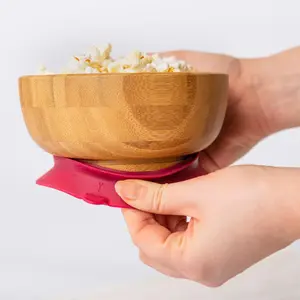 Tiny Dining - Children's Bamboo Suction Square Dinner Set - Red