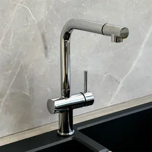 Liquida W15CH Single Lever Swivel Spout Pull Out Spray Chrome Kitchen Mixer Tap