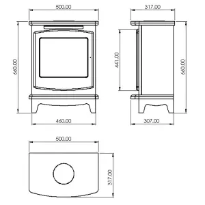 Suncrest Mitford 2000W Matt Black Cast iron effect Electric Stove (H)660mm (W)500mm