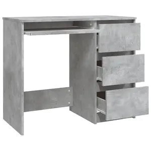 Berkfield Desk Concrete Grey 90x45x76 cm Engineered Wood