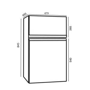 SIA UFF01SS 88L Silver/Grey Freestanding Under Counter 2 Door Fridge Freezer