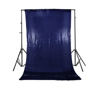 4ft x 7ft Sequin Backdrop Photography Background Shiny Fabric Glitter Curtain Backdrop, Royal Blue