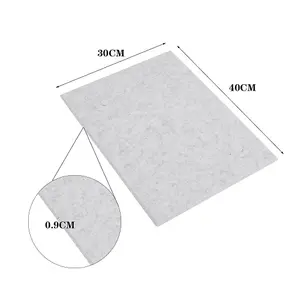 12 Pcs Acoustic Wall Panels Silver Grey Felt Plain Decorative Wall Panel for Living Room & Bedroom W 40cm x D 30cm