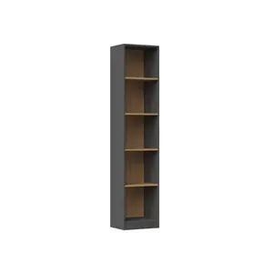 Albee Bookcase Anthracite/Artisan Oak / (5 Shelves) 182cm H x 40cm W x 32cm D