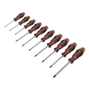 Sealey Screwdriver Set 10pc TRX-Star GripMAX TPV Rubber Grip handles Red AK4324