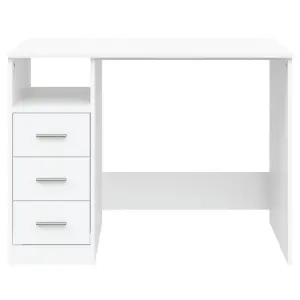 Berkfield Desk with Drawers White 102x50x76 cm Engineered Wood