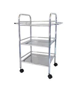 LUCY 3 TIER BATHROOM/KITCHEN/BEAUTY SALON/OFFICE STORAGE TROLLEY W HANDLES