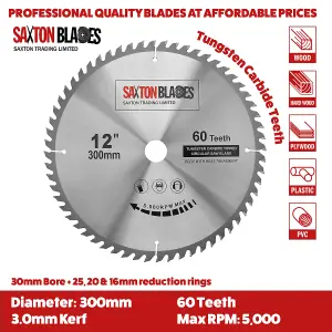 Saxton TCT30060T TCT Circular Blade 300mm x 60T